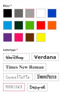 What's on mama's mind kleuren en lettertype 