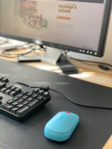 Blauwe computer muis leitz