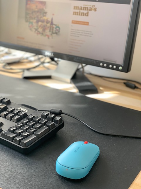 Blauwe computer muis leitz